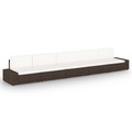 vidaXL 5-tlg. Garten-Lounge-Set mit Kissen Braun Poly Rattan