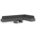 vidaXL 8-tlg. Garten-Lounge-Set mit Kissen Grau Poly Rattan