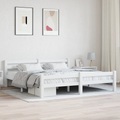 vidaXL Bettgestell Weiß Massivholz Kiefer 180x200 cm
