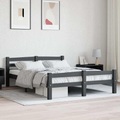 vidaXL Bettgestell Dunkelgrau Massivholz Kiefer 120x200 cm