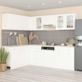 vidaXL 11-tlg. Küchenzeile Weiß Spanplatte