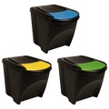 vidaXL Stapelbare Mülleimer 3 Stk. Anthrazit 75 L