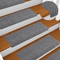 vidaXL Treppenmatten 10 Stk. Hellgrau 65x25 cm Nadelvlies