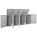 vidaXL Mülltonnenbox für 4 Tonnen 276,5x77,5x115,5 cm Edelstahl