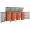 vidaXL Mülltonnenbox für 4 Tonnen 276,5x77,5x115,5 cm Edelstahl