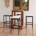 vidaXL 5-tlg. Gartenbar-Set mit Kissen Schwarz