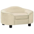 vidaXL Hundesofa Creme 67x47x36 cm Plüsch