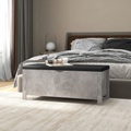 vidaXL, vidaXL Sitzbank mit Stauraum und Kissen Betongrau 105x40x45cm