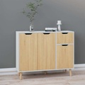 vidaXL Sideboard Weiß Sonoma-Eiche 90x30x72 cm Holzwerkstoff