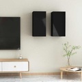 vidaXL TV-Schränke 2 Stk. Hochglanz-Schwarz 30,5x30x60 cm Spanplatte