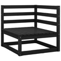 vidaXL Garten-Ecksofa Schwarz Kiefer Massivholz