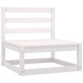 vidaXL Garten-Mittelsofa Weiß Kiefer Massivholz