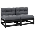 vidaXL Garten-Mittelsofas mit Anthrazit Kissen 2 Stk. Massivholz Kiefer