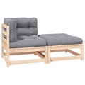 vidaXL 2-tlg. Garten-Lounge-Set mit Kissen Kiefer Massivholz
