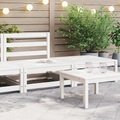 vidaXL 2-tlg. Garten-Lounge-Set Weiß Kiefer Massivholz