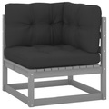 vidaXL Garten-Ecksofa mit Anthrazit Kissen Massivholz Kiefer