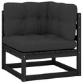 vidaXL Garten-Ecksofa mit Anthrazit Kissen Massivholz Kiefer