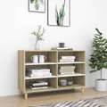 vidaXL Sideboard Weiß und Sonoma-Eiche 103,5x35x70 cm Spanplatte