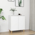 vidaXL Sideboard mit Massivholz-Beinen Weiß 60x35x70 cm Spanplatte