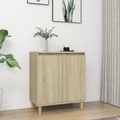 vidaXL Sideboard Massivholzbeine Sonoma-Eiche 60x35x70 cm Spanplatte