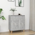 vidaXL Sideboard mit Massivholzbeinen Betongrau 60x35x70cm Spanplatte