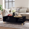 vidaXL Couchtisch Schwarz 103,5x60x35 cm Spanplatte