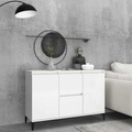 vidaXL Sideboard Hochglanz-Weiß 104x35x70 cm Spanplatte