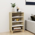 vidaXL Sideboard Weiß Sonoma-Eiche 57x35x90 cm Spanplatte