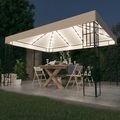 vidaXL, vidaXL Pavillon mit LED-Lichterkette 3x4 m Cremeweiß