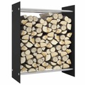 vidaXL, vidaXL Brennholzregal Schwarz 80x35x100 cm Hartglas