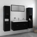 vidaXL Badmöbel-Set Schwarz Spanplatte