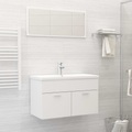 vidaXL Badmöbel-Set Weiß Spanplatte