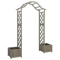 vidaXL, vidaXL Garten-Pergola mit Blumenkasten Grau Massivholz Tanne