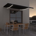 vidaXL Gelenkarmmarkise Einziehbar mit LED 400x300 cm Anthrazit
