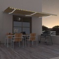 vidaXL Gelenkarmmarkise Einziehbar mit LED 600x350 cm Gelb und Weiß
