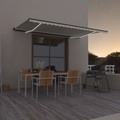 vidaXL Gelenkarmmarkise Einziehbar mit LED 500x300 cm Creme