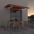 vidaXL Gelenkarmmarkise Einziehbar mit LED 400x350 cm Orange und Braun