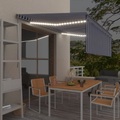 vidaXL Gelenkarmmarkise Einziehbar mit Jalousie LED 4x3m Blau und Weiß
