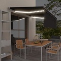 vidaXL Gelenkarmmarkise mit Volant & LED 4x3 m Anthrazit