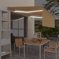 vidaXL Gelenkarmmarkise Einziehbar mit Volant & LED 4,5x3m Gelb & Weiß