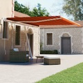 vidaXL, vidaXL Standmarkise Einziehbar Handbetrieben 400x300 cm Orange/Braun