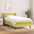 vidaXL Boxspringbett mit Matratze Grün 80x200 cm Stoff