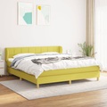 vidaXL, vidaXL Boxspringbett mit Matratze Grün 160x200 cm Stoff