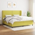 vidaXL Boxspringbett mit Matratze Grün 200x200 cm Stoff