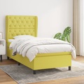 vidaXL Boxspringbett mit Matratze Grün 80x200 cm Stoff