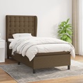 vidaXL Boxspringbett mit Matratze Dunkelbraun 90x200 cm Stoff
