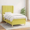 vidaXL Boxspringbett mit Matratze Grün 90x200 cm Stoff