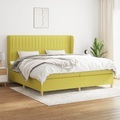 vidaXL Boxspringbett mit Matratze Grün 200x200 cm Stoff