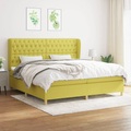 vidaXL Boxspringbett mit Matratze Grün 200x200 cm Stoff