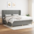 vidaXL Boxspringbett mit Matratze Dunkelgrau 200x200 cm Stoff